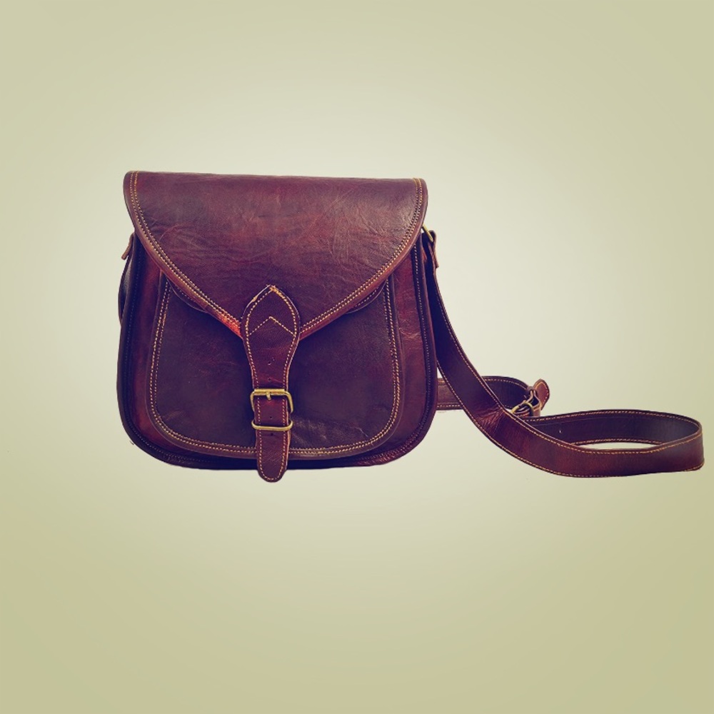 Boho Vintage Genuine Leather Crossbody Bag purse